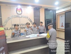 Subsatgas PAM Pastikan Keamanan Kantor Penyelenggara Pilkada Sultra Tetap Kondusif