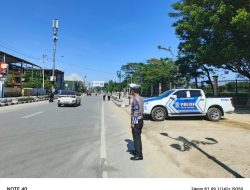 Sat PJR Ditlantas Polda Sultra: Jalur Satu Arah di Kawasan MTQ Kendari Diperkuat