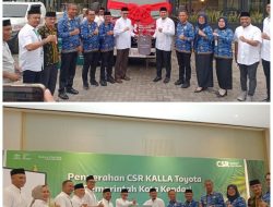 Kalla Toyota Serahkan Bantuan CSR Puluhan Tempat Sampah dan Satu Unit Damkar ke Pemerintah Kota Kendari