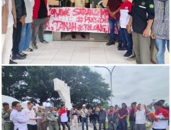 Ketua DPD Pemuda Lira Konawe Demo di depan Kantor Bupati Konawe dugaan Klaim Sepihak Lahan Program Percetakan Sawah