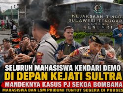 Seluruh Mahasiswa Kendari Demo di Depan Kejati Sultra Mandeknya Kasus Pj Sekda Bombana Mahasiswa dan LSM Pribumi Tuntut Segera di Proses