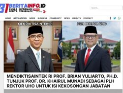 Mendiktisaintek RI Prof. Brian Yuliarto, Ph.D. Tunjuk Prof. Dr. Khairul Munadi Sebagai PLH Rektor UHO untuk Isi Kekosongan Jabatan