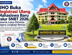 UHO Buka Registrasi Ulang Mahasiswa Baru Jalur SNBT 2026, Peserta Lulus Diminta Segera Lengkapi Berkas