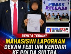 Mahasiswi Laporkan Dekan FEBI UIN Kendari ke Polda Sultra, Diduga Lakukan Pencabulan di Ruang Kerja