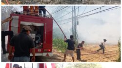 Respon Cepat Polsek Abeli Bersama TNI, Damkar dan Masyarakat Tangani Kebakaran Lahan di Kec, Abeli